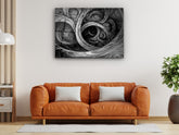 ・"Glossy Golden Fractal"・Glass Wall Art